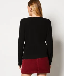 Etam Pull en 100% cachemire col V NOIR Discount