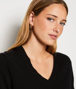 Etam Pull en 100% cachemire col V NOIR Discount