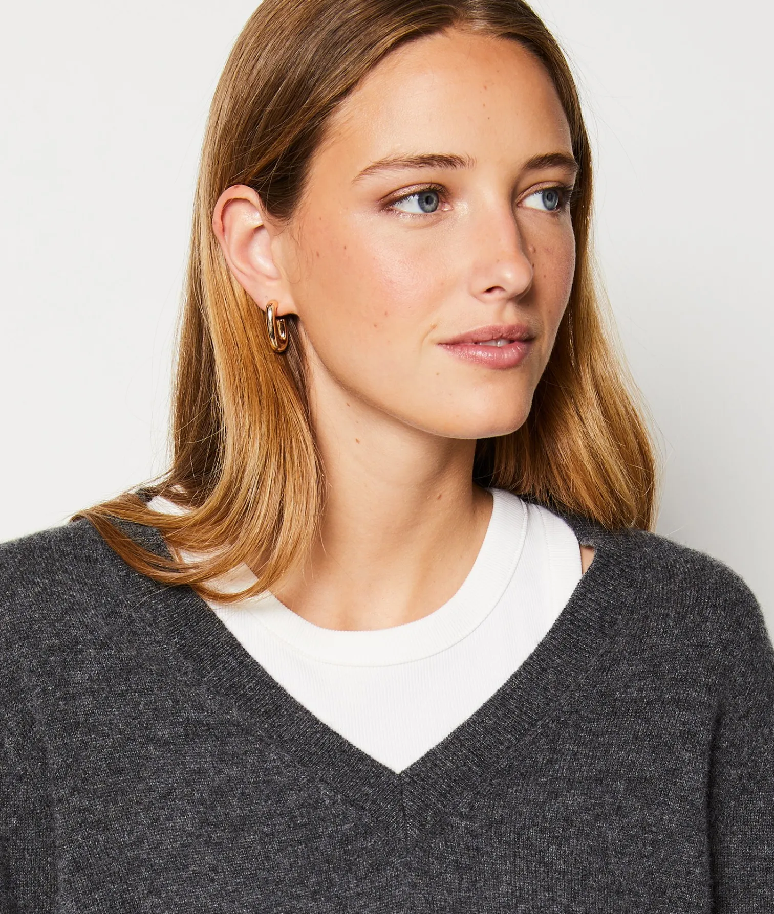 Etam Pull en 100% cachemire col V ANTHRACITE Store