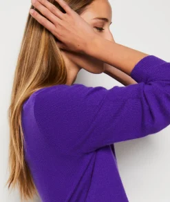 Etam Pull en 100% cachemire col V VIOLET Fashion