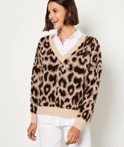 Etam Pull imprimé col V IMPFDTAUPE Outlet