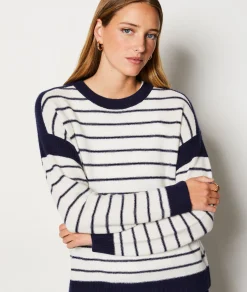 Etam Pull marinière en cachemire IMPFDBLANC Outlet