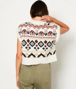 Etam Pull sans manches à motifs ECRU Discount