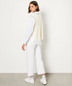 Etam Pull sans manches col V ECRU Cheap