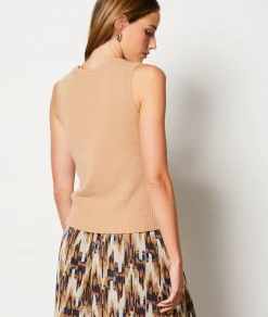 Etam Pull sans manches col V 100% cachemire DUNE Best Sale