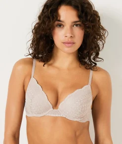 Etam Push-up Bra N.2 - The Plunge TAUPE Cheap