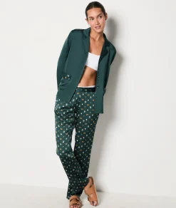 Etam Pyjama Shirt GREENBACKGROUNDPRINT New