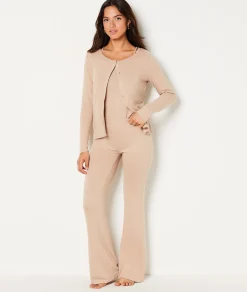 Etam Pyjama trousers with a flared cut BEIGE New