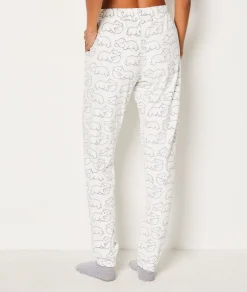 Etam Pyjama Trousers with Cat Patterns ECRU Clearance
