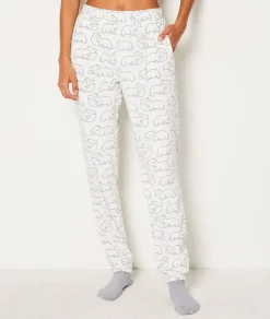 Etam Pyjama Trousers with Cat Patterns ECRU Clearance