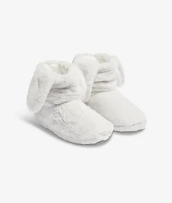 Etam Rabbit Fur Ankle Boot Slippers LIGHTGREY Cheap