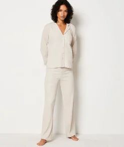 Etam Ribbed Pyjama Bottoms BEIGE Store