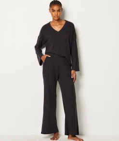 Etam Ribbed Pyjama Bottoms NOIR Sale