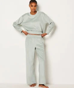 Etam Ribbed Pyjama Bottoms KAKI Cheap