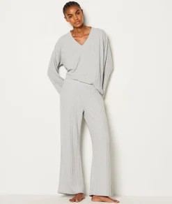 Etam Ribbed Pyjama Bottoms GRISCLAIR Cheap