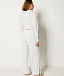 Etam Ribbed Pyjama Trousers GREY Flash Sale