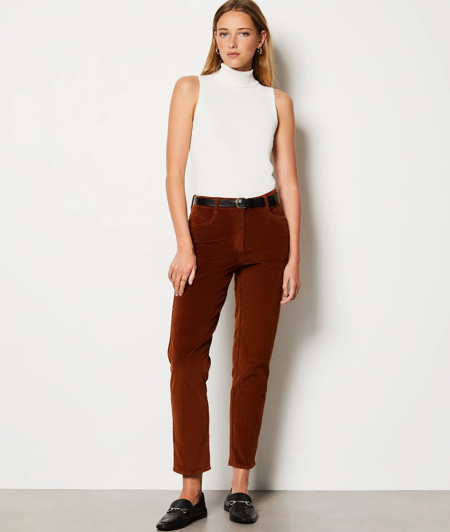 Etam Ribbed Trousers BRONZE New