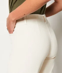 Etam Ribbed Trousers BLANC Flash Sale