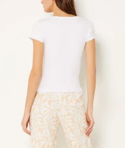 Etam Ribbed T-shirt WHITE Best