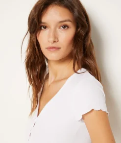 Etam Ribbed T-shirt WHITE Best
