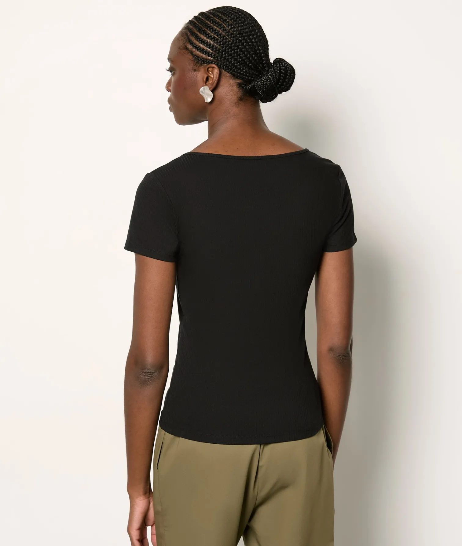 Etam Ribbed T-shirt BLACK Flash Sale