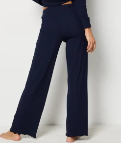 Etam Richelieu Ribbed Knit Pyjama Trousers MARINE Hot