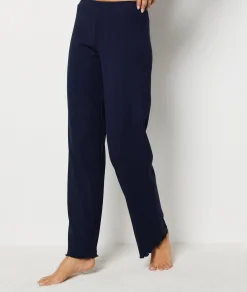 Etam Richelieu Ribbed Knit Pyjama Trousers MARINE Hot