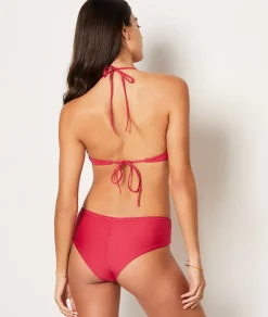 Etam Ring Detail Triangle Bikini Top FUSHIA New