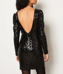 Etam Robe à sequins dos nu NOIR Shop