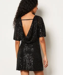 Etam Robe courte à sequins dos nu NOIR Store