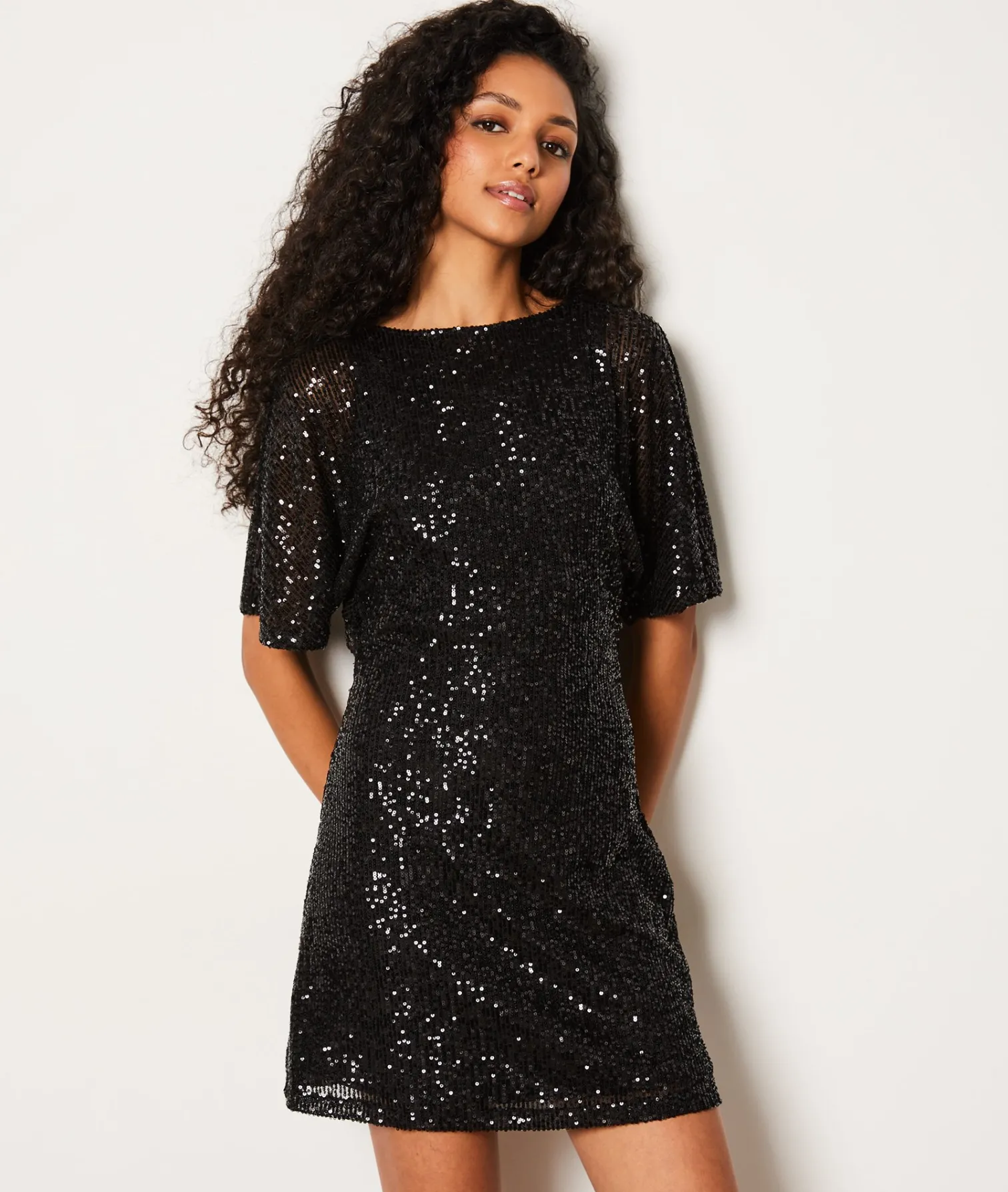 Etam Robe courte à sequins dos nu NOIR Store