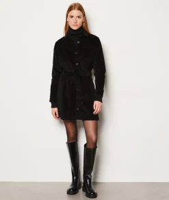 Etam Robe courte côtelée en coton NOIR Discount
