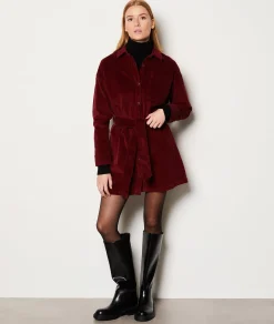 Etam Robe courte côtelée en coton BORDEAUXGRENAT Best Sale