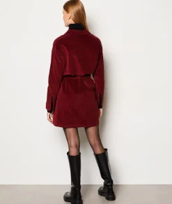 Etam Robe courte côtelée en coton BORDEAUXGRENAT Best Sale