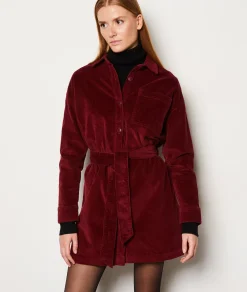 Etam Robe courte côtelée en coton BORDEAUXGRENAT Best Sale