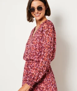 Etam Robe courte manches longues imprimé MULTICOLORE Cheap