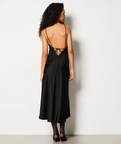 Etam Robe longue en satin décolleté en dentelle NOIR Cheap