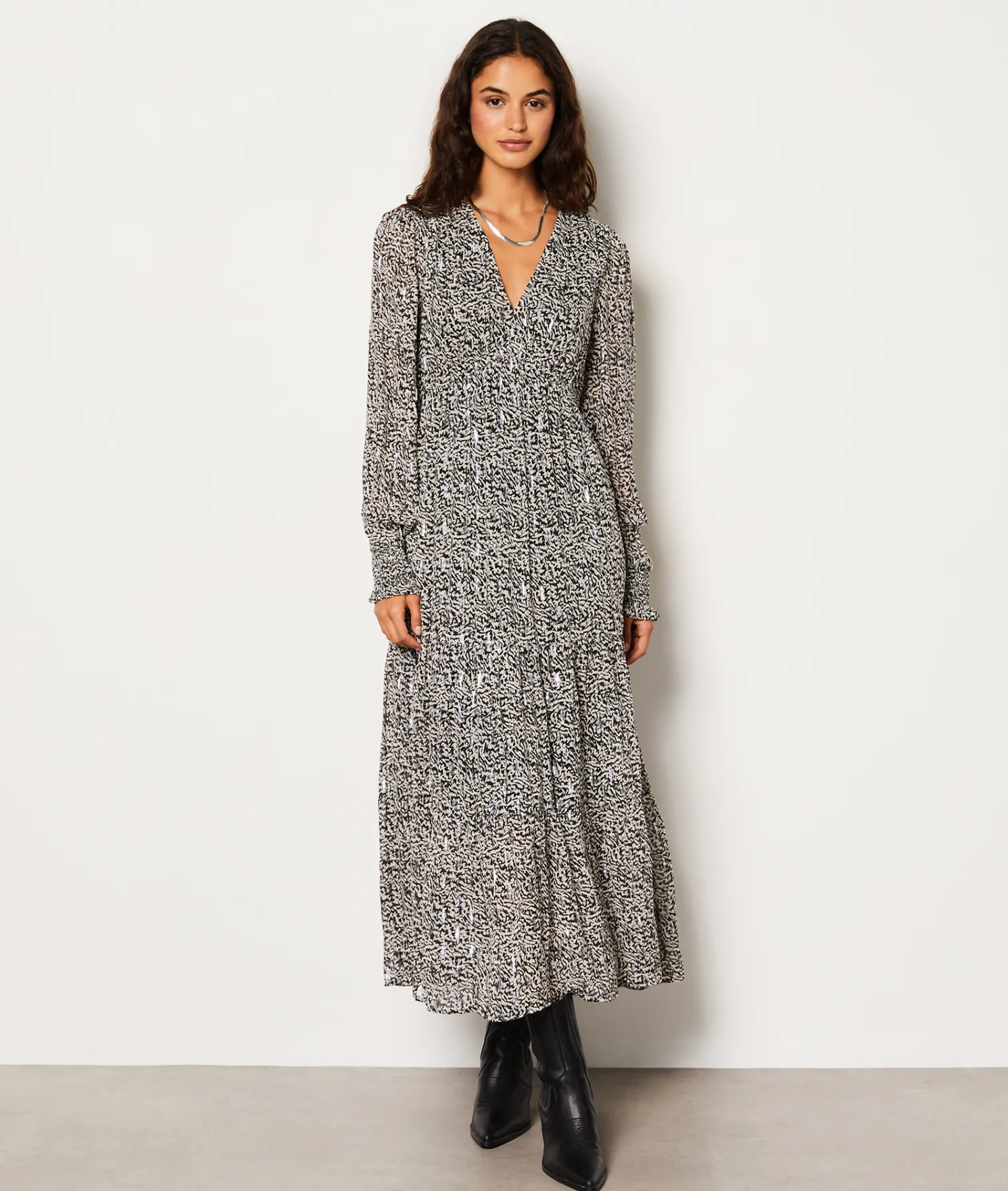 Etam Robe longue fluide à motifs IMPFDNOIR Outlet