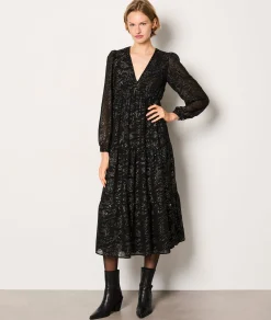 Etam Robe longue irisée décolleté au dos NOIR Cheap