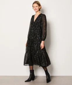 Etam Robe longue irisée décolleté au dos NOIR Cheap