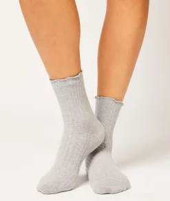 Etam Ruffled Socks LIGHTGREY New