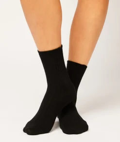 Etam Ruffled Socks BLACK Clearance