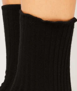 Etam Ruffled Socks BLACK Clearance