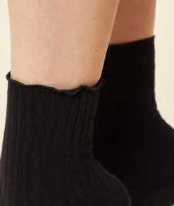 Etam Ruffled Socks BLACK Clearance