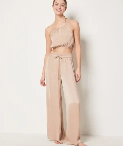 Etam Satin Cropped Camisole BEIGE Fashion