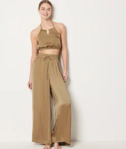 Etam Satin Cropped Camisole GREEN Online
