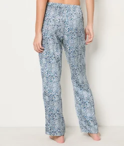 Etam Satin Pyjama Bottoms BLEU Flash Sale