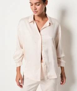 Etam Satin Pyjama Shirt LINEN New