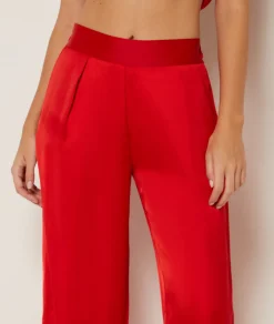 Etam Satin Pyjama Trousers RED Online