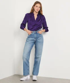 Etam Satin Shirt VIOLET Flash Sale